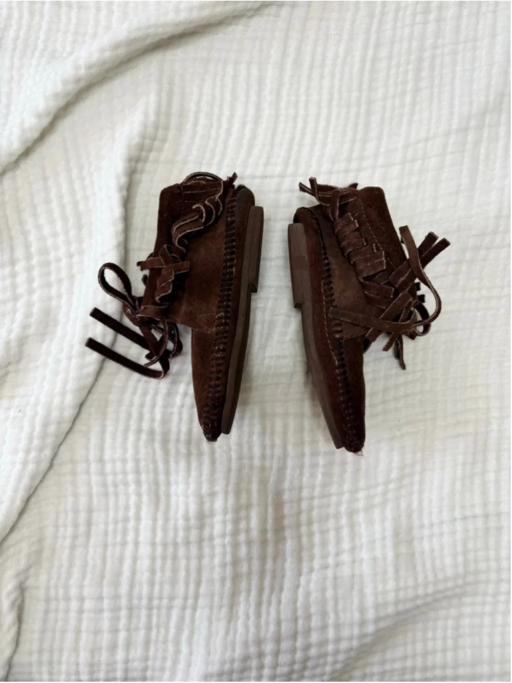 Baby Unbranded Brown Moccasins suede Leather